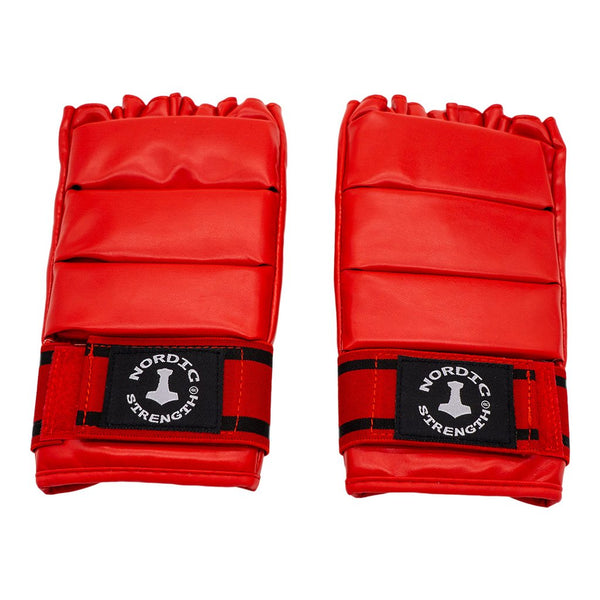 Sandsackhandschuhe, offene Finger, rot, Einheitsgröße