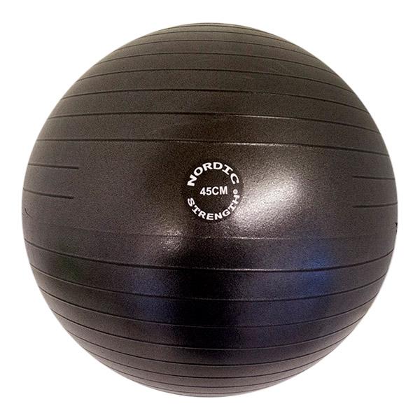 Hochwertiger Gymnastikball von Nordic Strength, 45 cm, schwarz